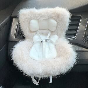 NEW Labubu 17cm keychain cute doll seats - light grey